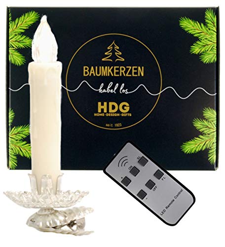 hdg-baumkerzen-kabellos-wei-8er-set-mit-vintage-clip-silber-fernbedienung image 3