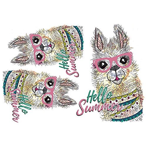 ideen-mit-herz-color-b-geltransfer-din-a4-lama-hello-f-r-baumwoll-textilien image 6