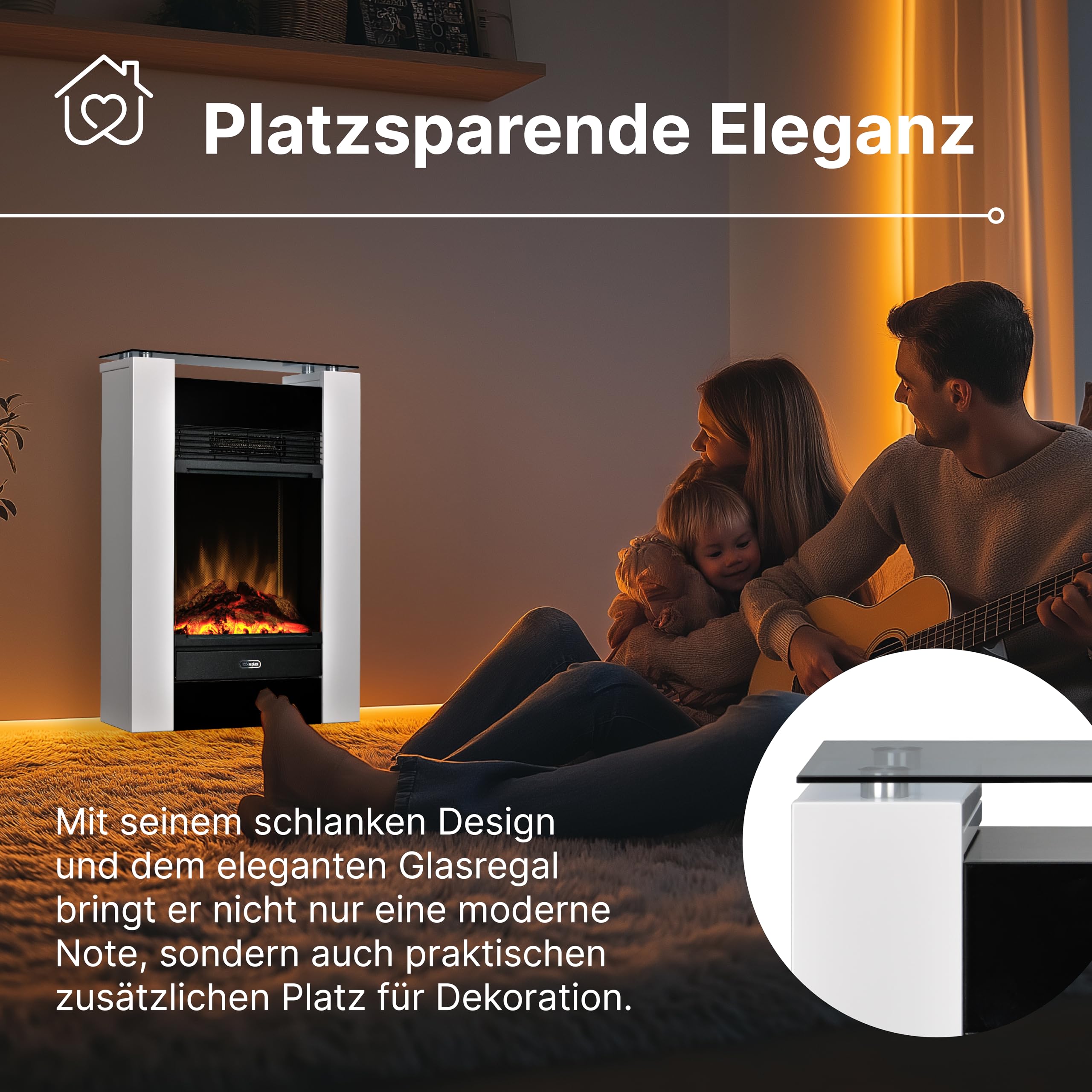 dimplex-gisella-optiflame-elektrokamin-mit-heizung-wei-glasablage image 4