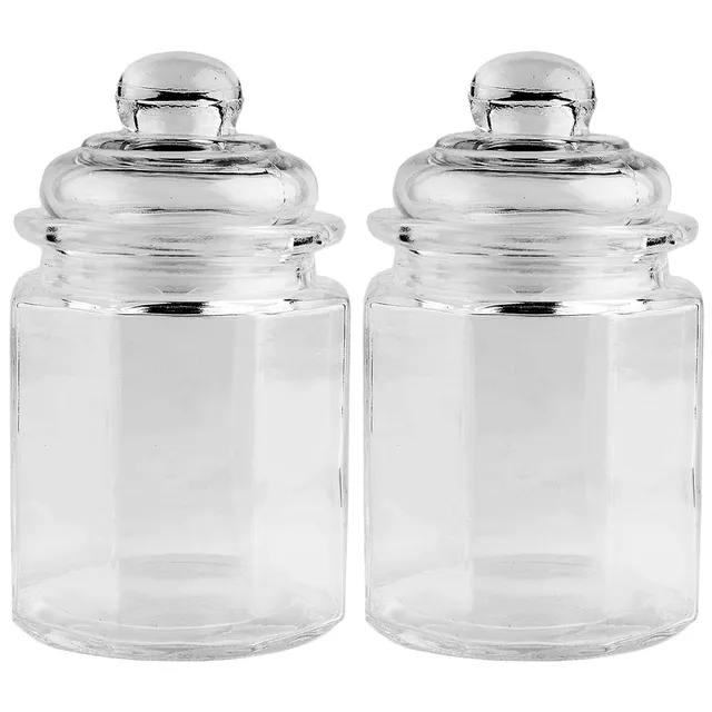 ideen-mit-herz-glas-bonbonieren-achteckig-2-st-ck-8-x-8-x-12-5-cm-230-ml-mit-gla image 1