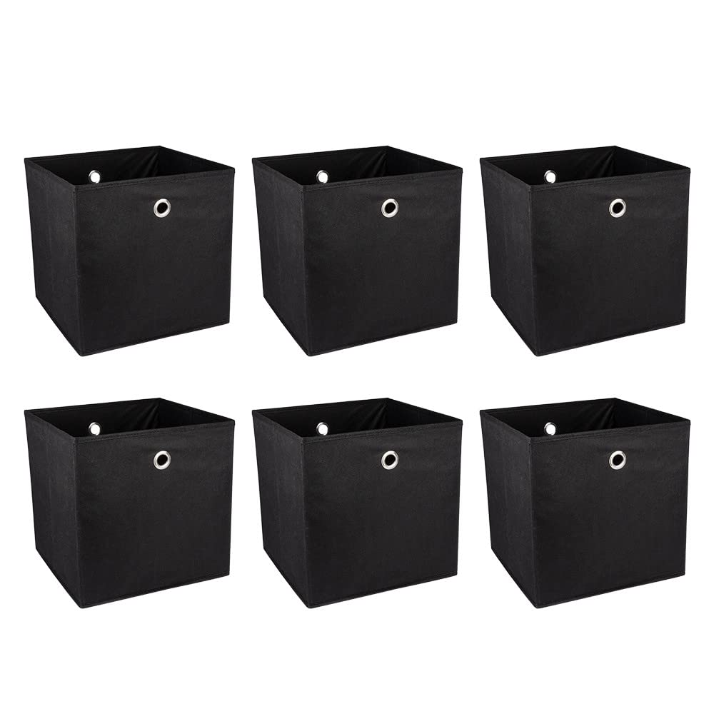 ideen-mit-herz-aufbewahrungsboxen-faltbar-30-x-30-x-30-cm-schwarz-6-st-ck image 1