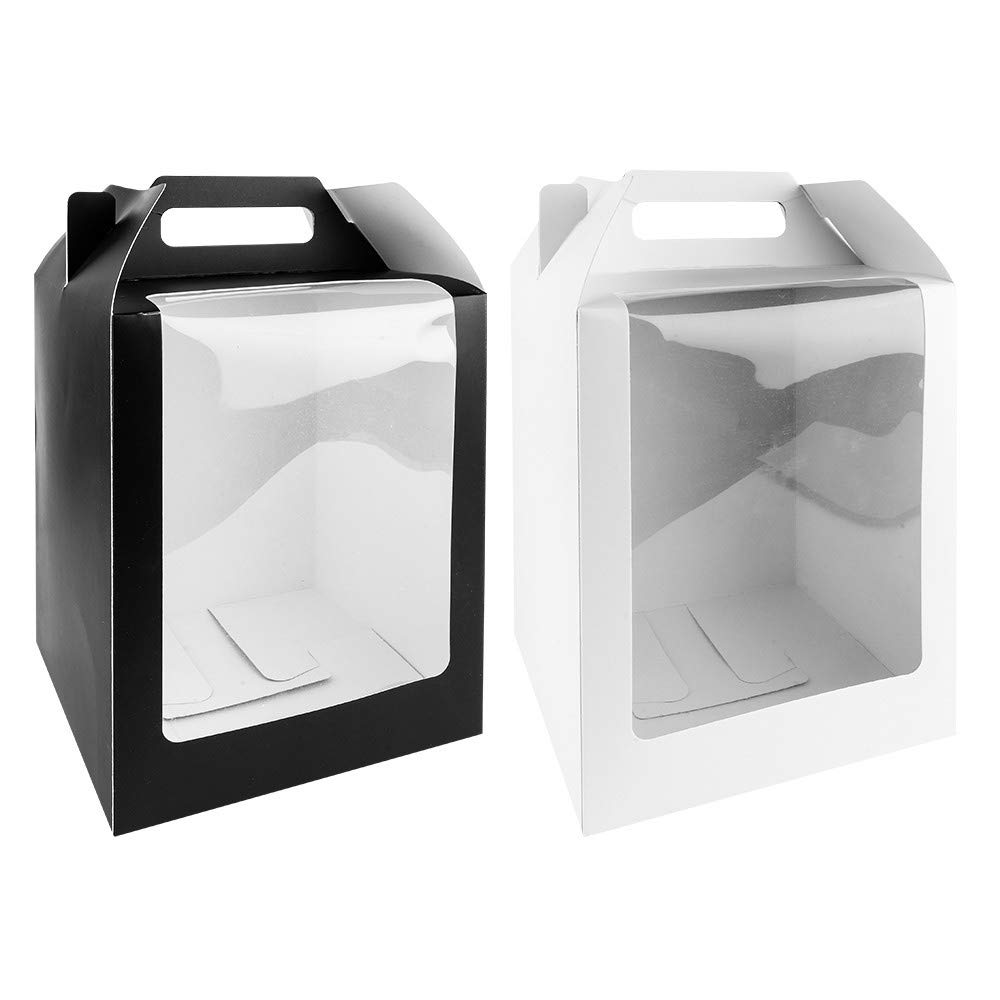 ideen-mit-herz-geschenkboxen-mit-sichtfenster-31x19x19-cm-wei-schwarz-2-st-ck image 2