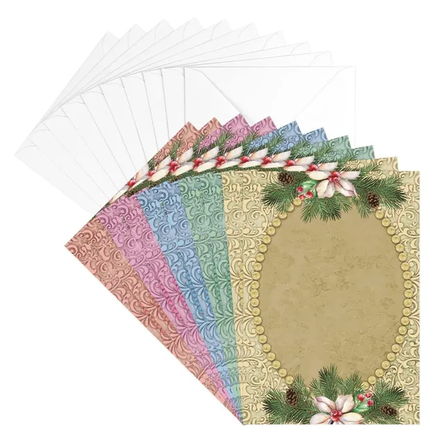 ideen-mit-herz-gru-karten-set-weihnachtliche-perlenrahmen-b6-10-karten image 1