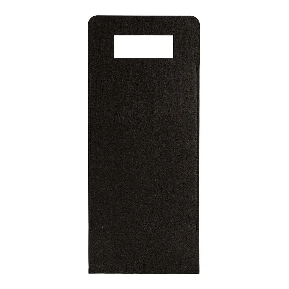 ideen-mit-herz-flaschentasche-aus-filz-17x40-cm-mit-henkel-schwarz image 1