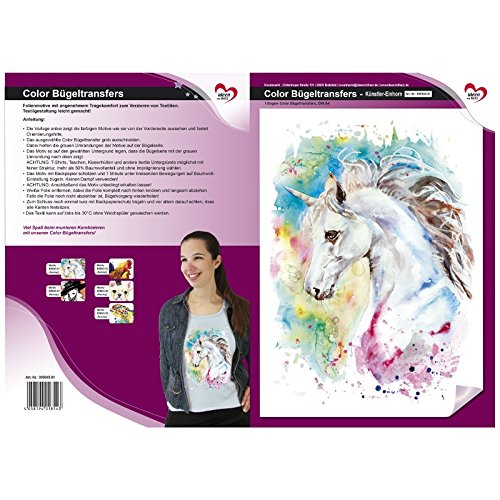 ideen-mit-herz-color-b-geltransfer-din-a4-k-nstler-einhorn-folienmotiv-f-r-texti image 2