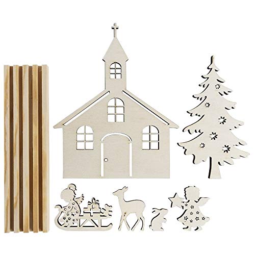ideen-mit-herz-3-d-landschaft-kirche-engelchen-7-teilig-zum-stecken-holz image 4