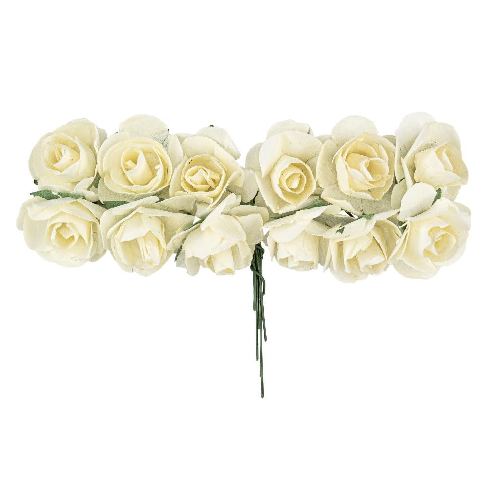 ideen-mit-herz-mini-rosen-papier-mit-draht-stiel-creme-2-cm-144-st-ck image 3