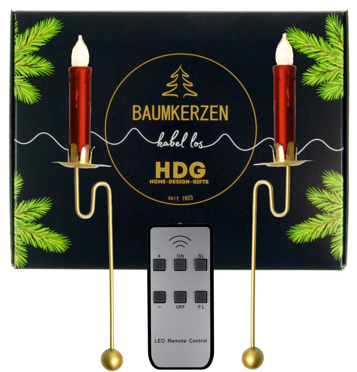 hdg-weihnachtsbaumkerzen-led-kabellos-mit-fernbedienung-und-pendelhalter image 1