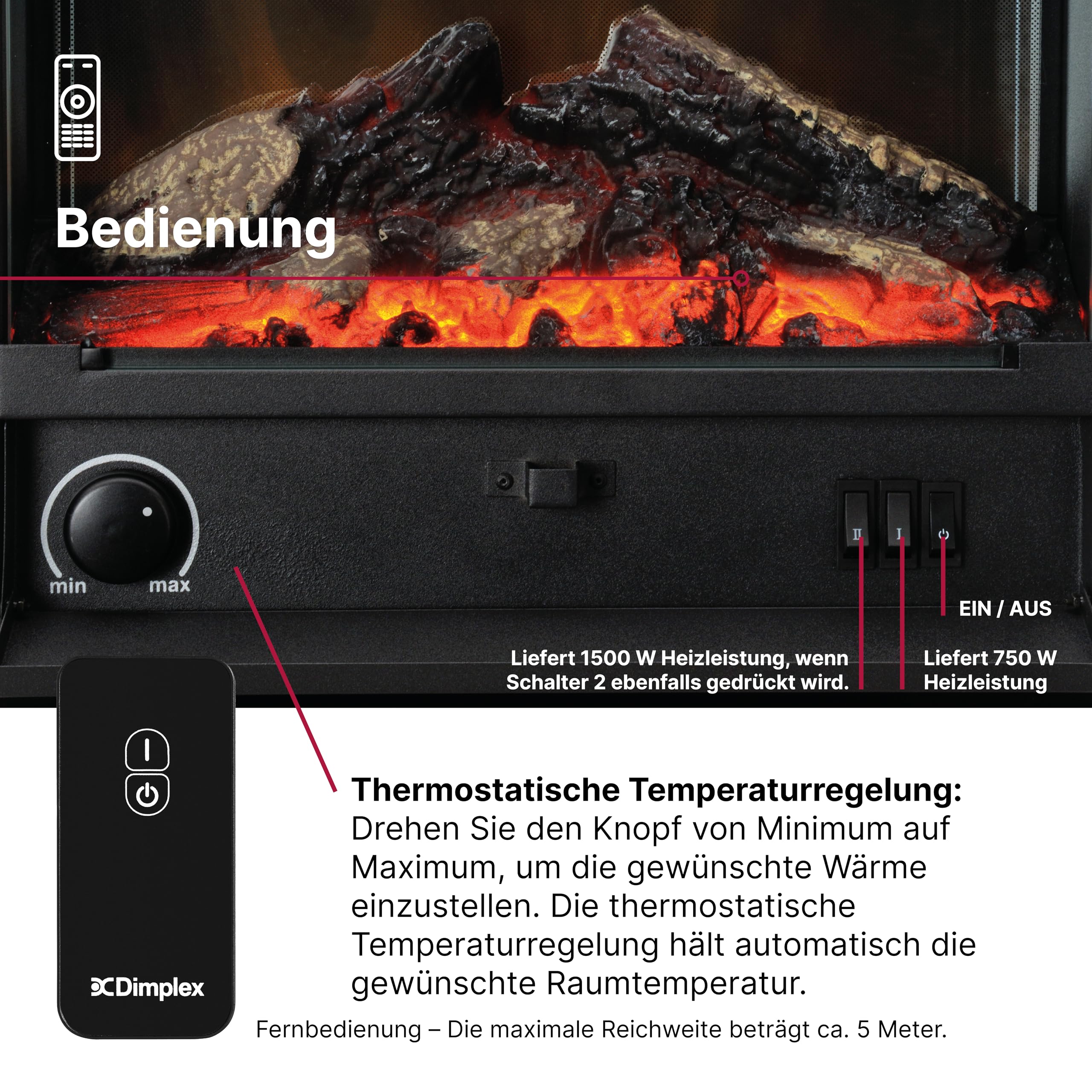 dimplex-gisella-optiflame-elektrokamin-mit-heizung-wei-glasablage image 6
