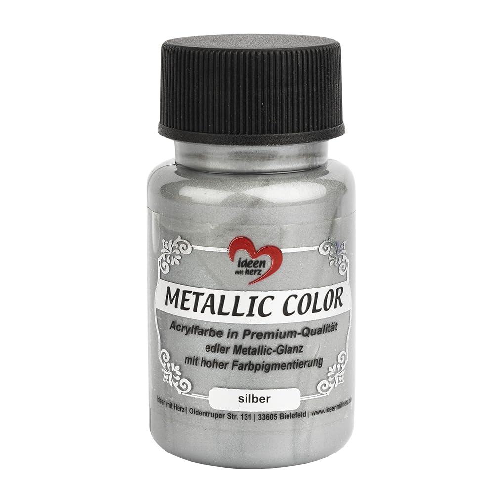 ideen-mit-herz-metallic-color-acrylfarbe-silber-50-ml image 1