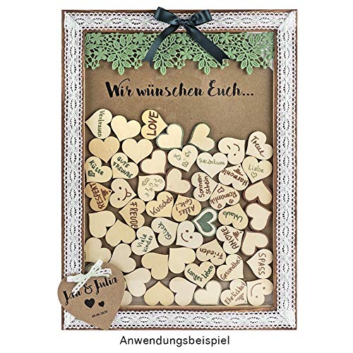ideen-mit-herz-holzrahmen-mit-herzen-30-x-42-cm-80-herzen-g-stebuch-alternative image 7