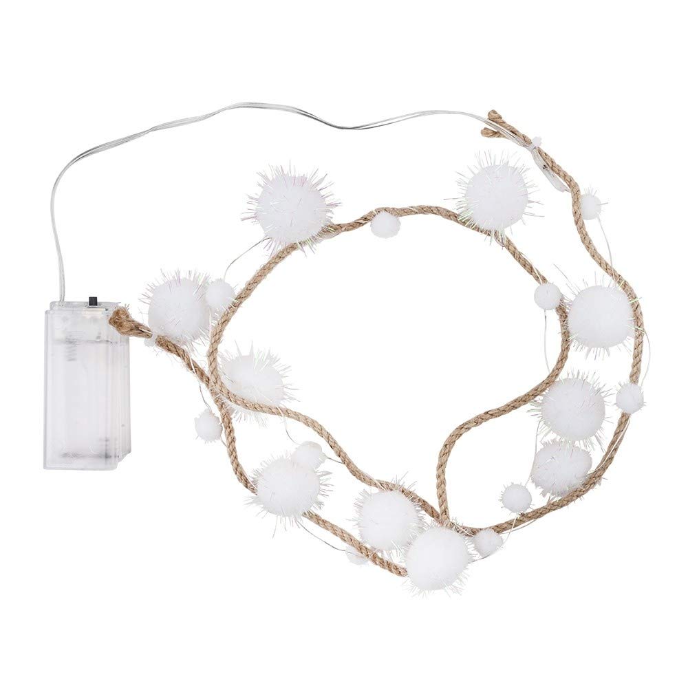 ideen-mit-herz-led-lichterkette-pompons-juteband-20-leds-warmwei image 1