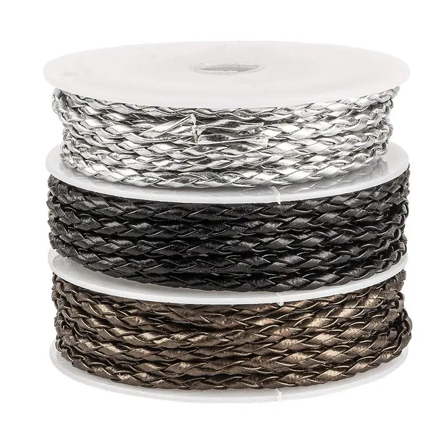 ideen-mit-herz-dekoband-geflochten-metallic-3-mm-3-rollen-silber-schwarz-braun image 1