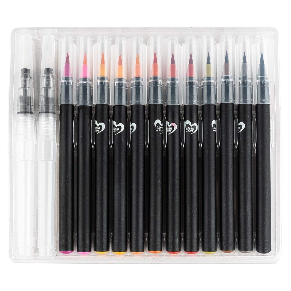 ideen-mit-herz-aquarell-pinselstifte-24-farben-4-wassertank-pinsel-brush-pen-set image 2