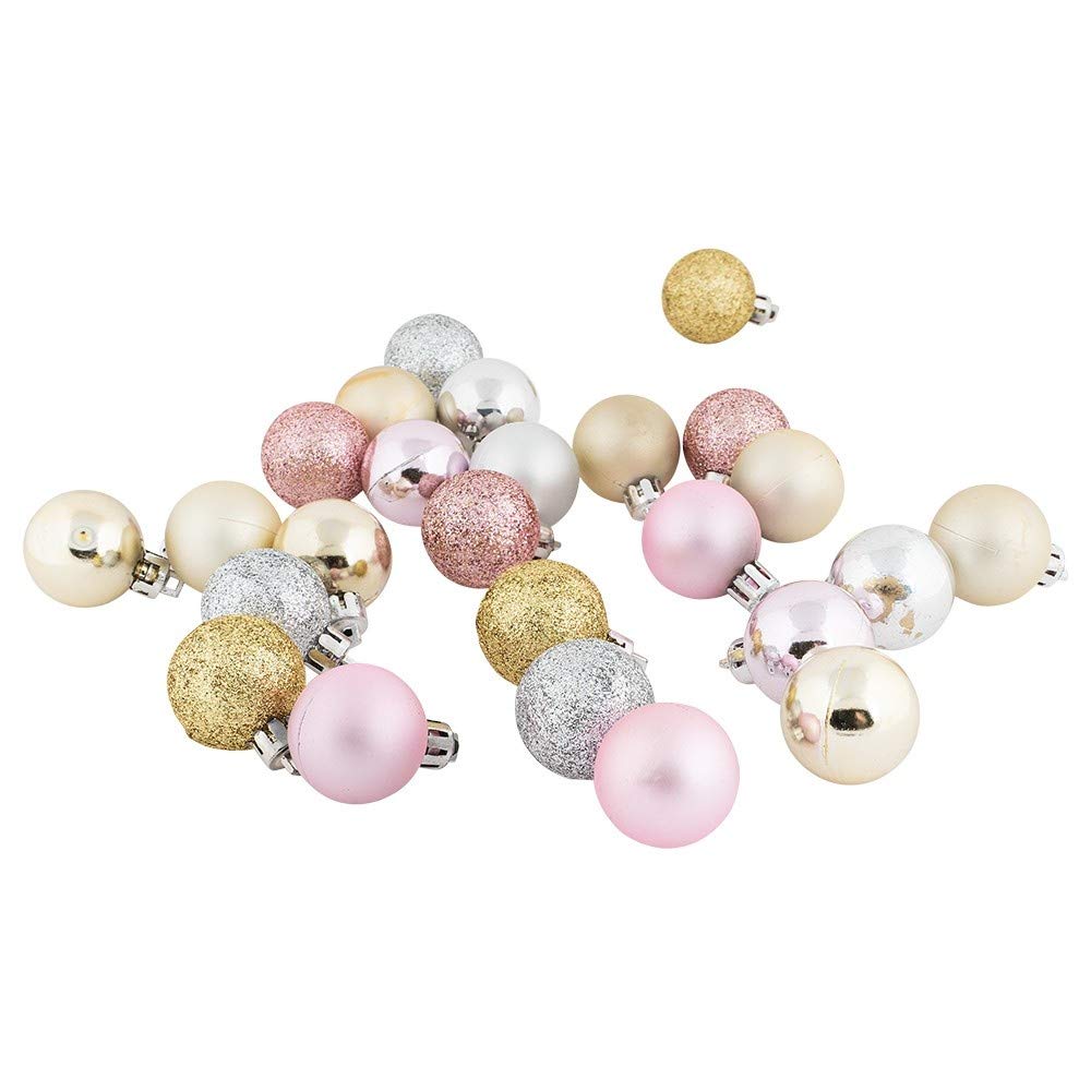 ideen-mit-herz-weihnachtskugeln-25-st-ck-3-cm-baumschmuck-in-hellgold-silber-und image 1
