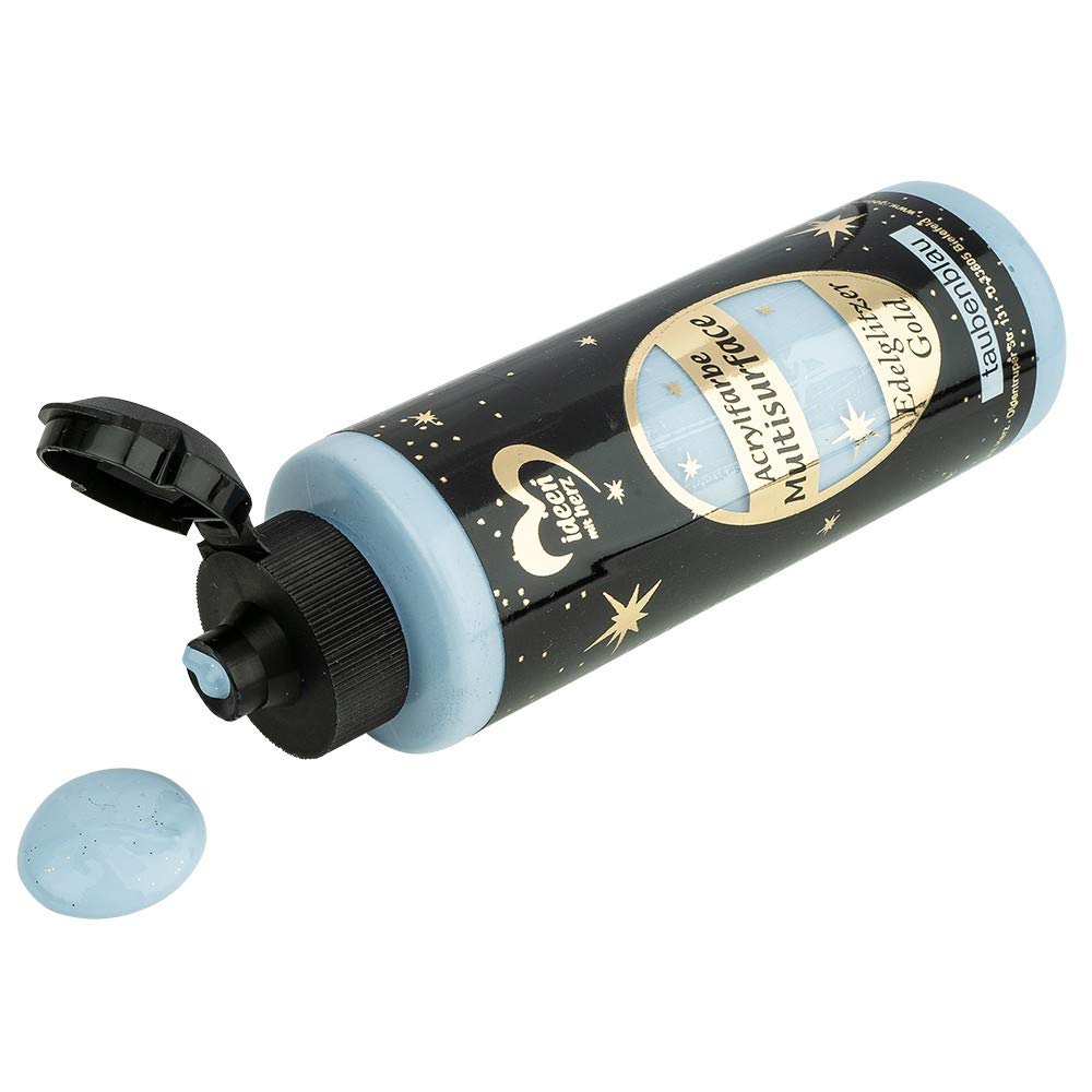 ideen-mit-herz-acrylfarbe-multisurface-edelglitzer-180-ml-taubenblau-mit-goldgli image 3