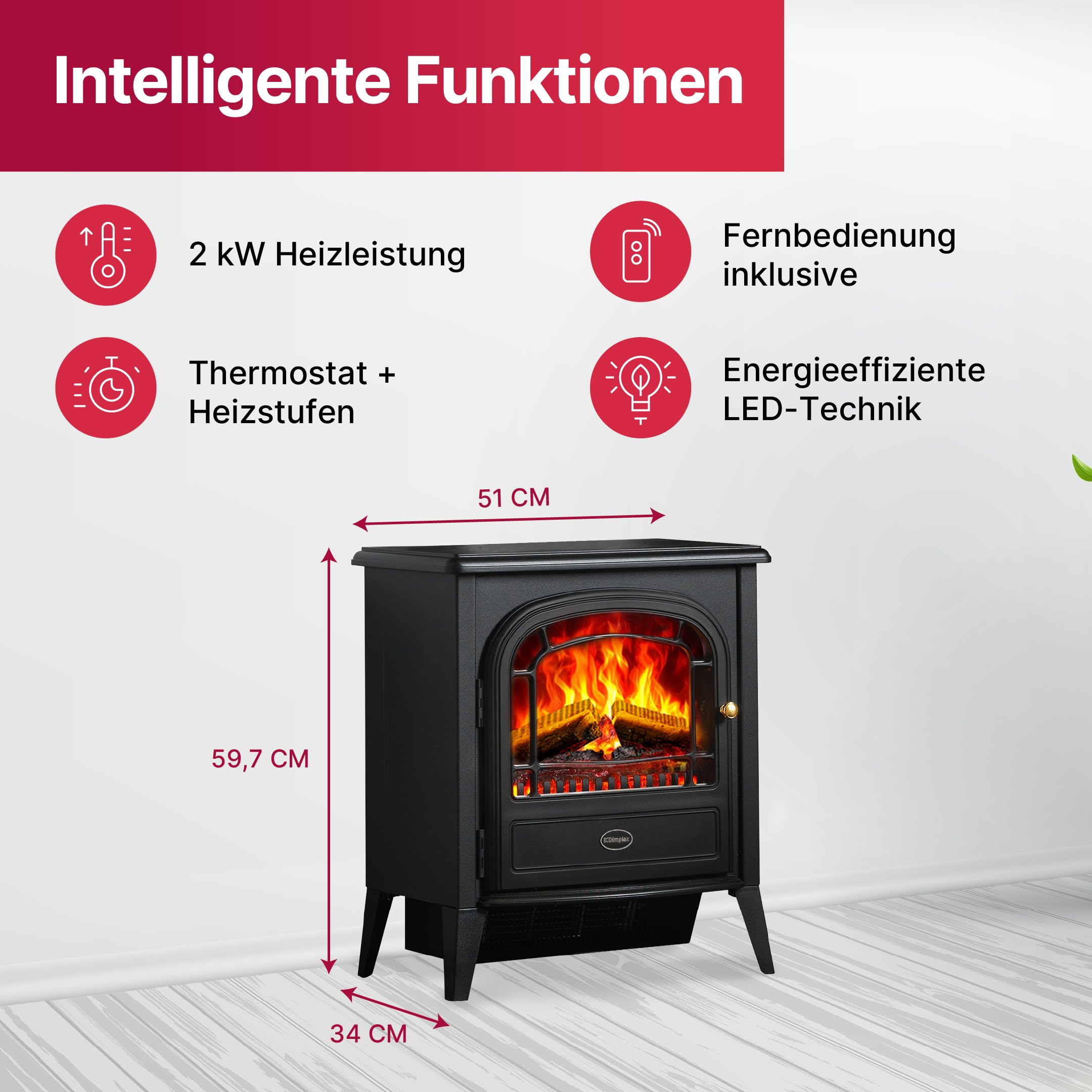 dimplex-club-elektrokamin-freistehend-optiflame-led-holzscheit-glutbett-2-kw-hei image 8