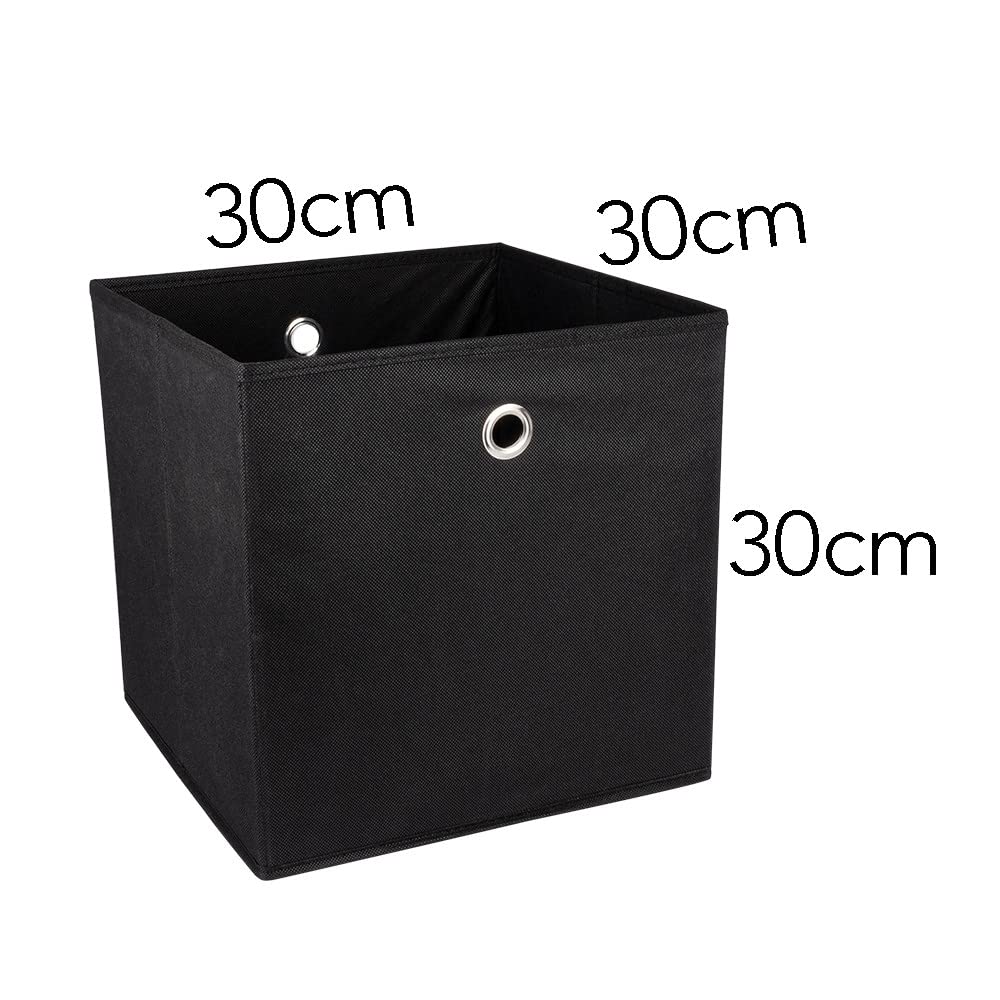 ideen-mit-herz-aufbewahrungsboxen-faltbar-30-x-30-x-30-cm-schwarz-6-st-ck image 2