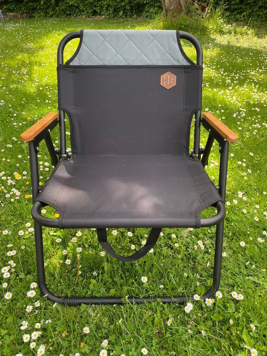 hdg-james-campingstuhl-klappstuhl-bis-150-kg-mit-holzarmlehne image 2