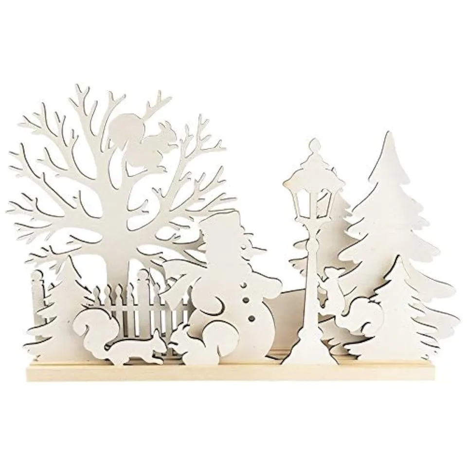 ideen-mit-herz-3-d-landschaft-zum-stecken-schneemann-eichh-rnchen-11-teilig-holz image 1