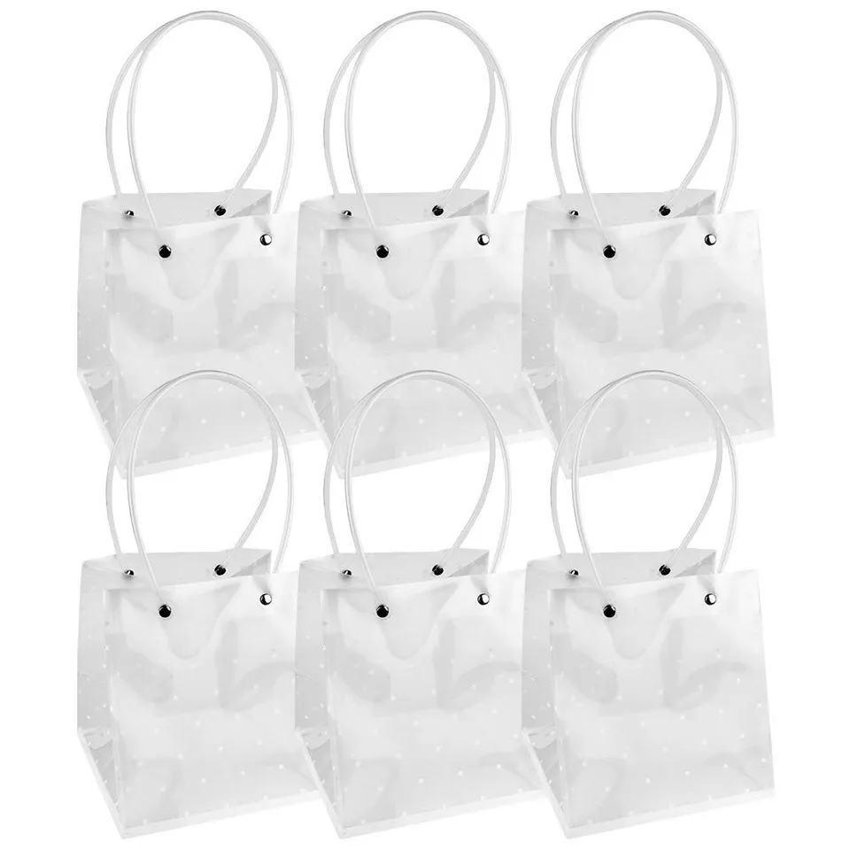 ideen-mit-herz-geschenktaschen-mit-henkel-16-x-15-x-17-cm-transluzent-wei-punkte image 1