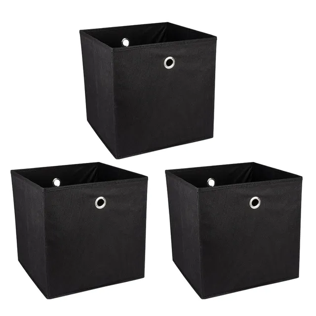 ideen-mit-herz-aufbewahrungsboxen-faltbar-30x30x30-cm-3-st-ck-schwarz image 1