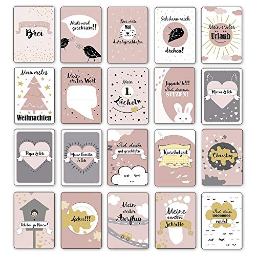 ideen-mit-herz-meilensteinkarten-baby-rosa-40-ereigniskarten-10-5-x-14-8-cm-mit- image 7