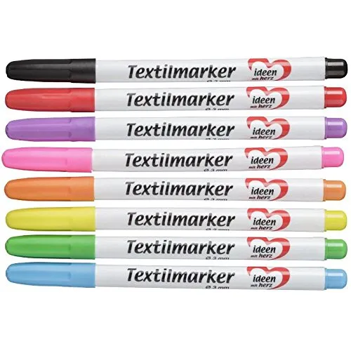ideen-mit-herz-textilstifte-8-st-ck-3-mm-stoffmalstifte image 1
