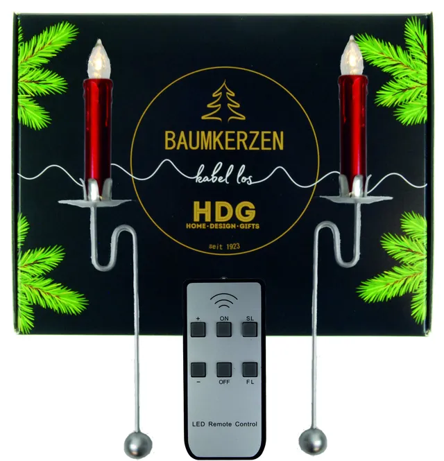 hdg-baumkerzen-kabellos-6er-set-led-rot-mit-pendelhalter-silber image 1