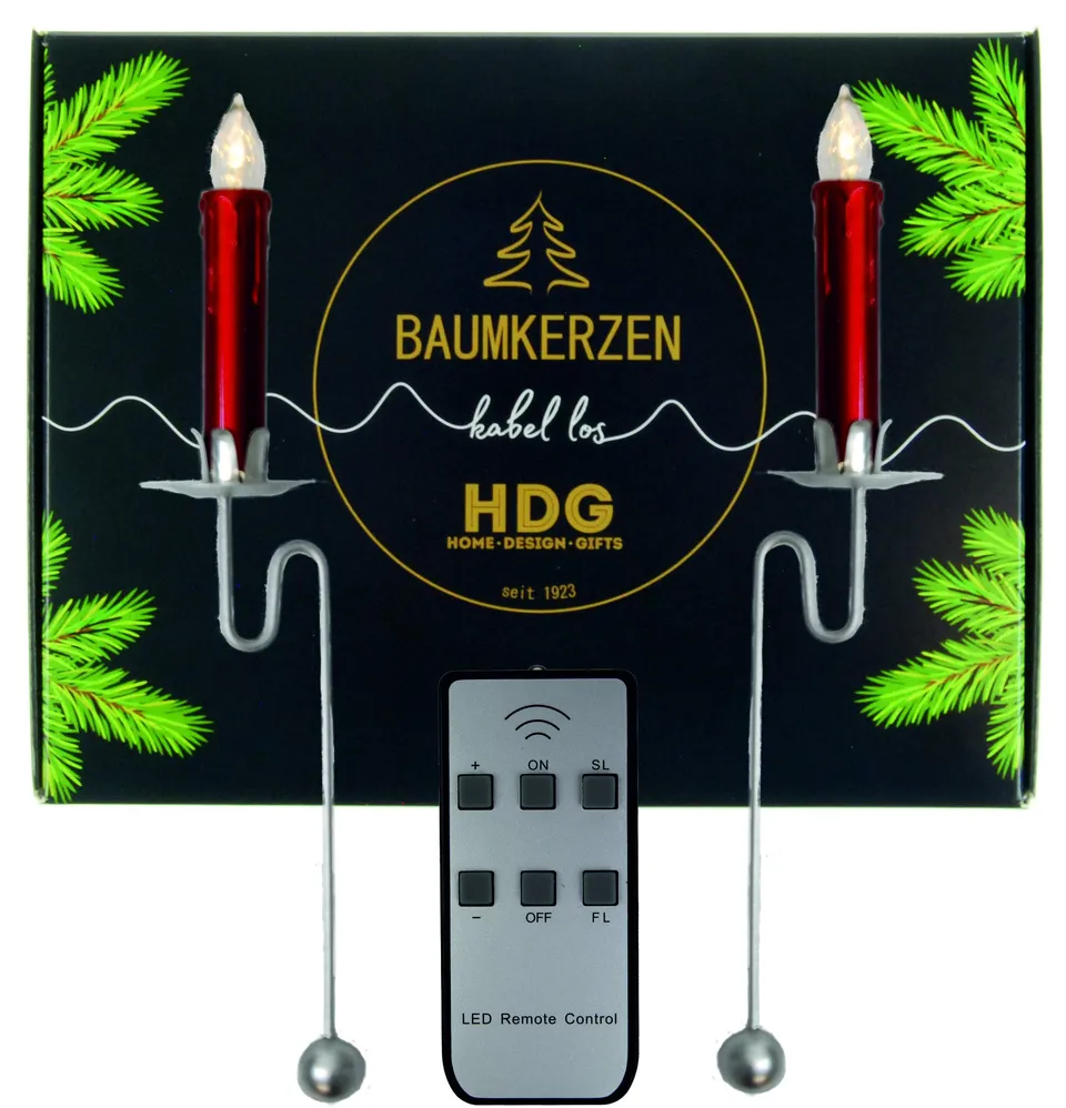 hdg-baumkerzen-kabellos-6er-set-led-rot-mit-pendelhalter-silber image 1