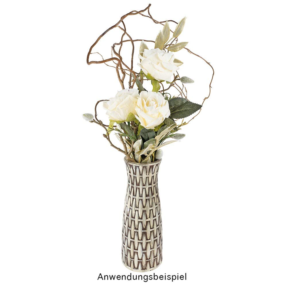 ideen-mit-herz-vase-relief-dekor-2-21-cm-silbergrau-blumenvase-aus-pet image 2