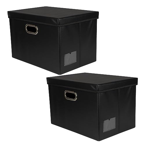 ideen-mit-herz-aufbewahrungsboxen-mit-deckel-2er-set-schwarz-lederoptik-42-x-30- image 4