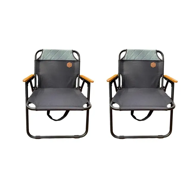 hdg-james-2er-set-campingstuhl-klappstuhl-bis-150-kg-mit-holzarmlehne image 1