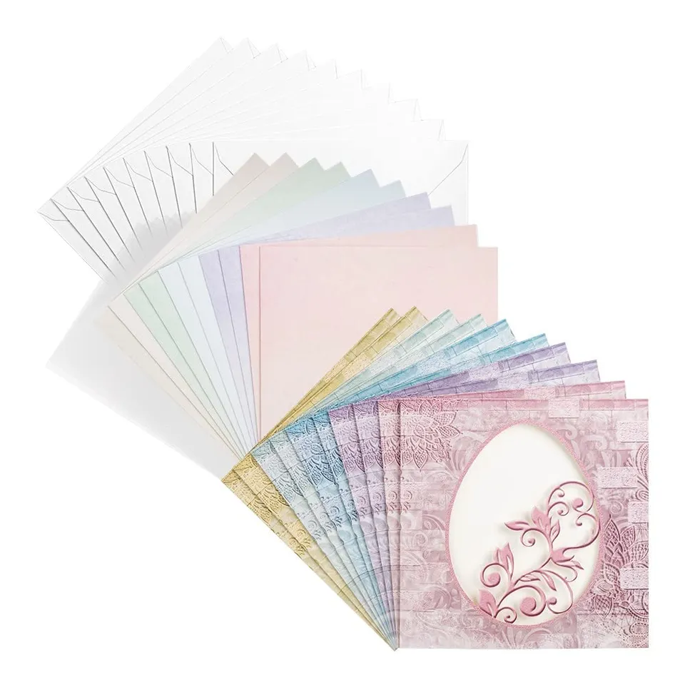 ideen-mit-herz-sichtfolien-gru-karten-ei-16x16-cm-40-teiliges-bastelset-5-farbig image 1