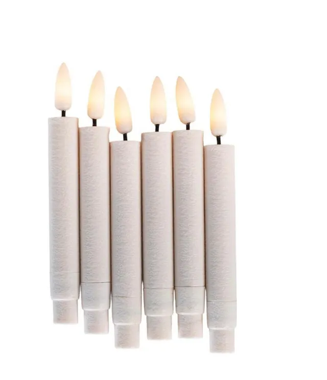 hdg-led-baumkerzen-wei-13-cm-6er-set-mit-fernbedienung-timer image 1