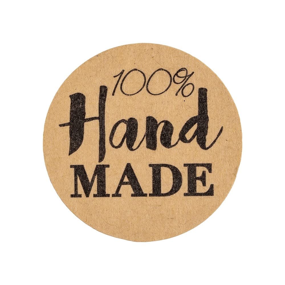 ideen-mit-herz-kraftpapier-sticker-100-handmade-500-etiketten-aufkleber-auf-roll image 2