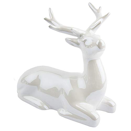 ideen-mit-herz-deko-figur-hirsch-liegend-keramik-wei-15cm-perlmutt image 2
