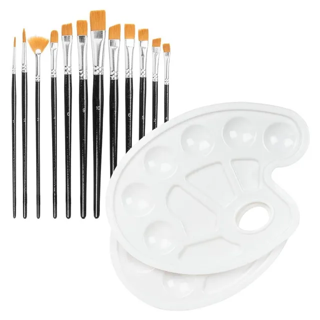 ideen-mit-herz-pinsel-set-12-pinsel-2-mischpaletten-23x17-cm image 1