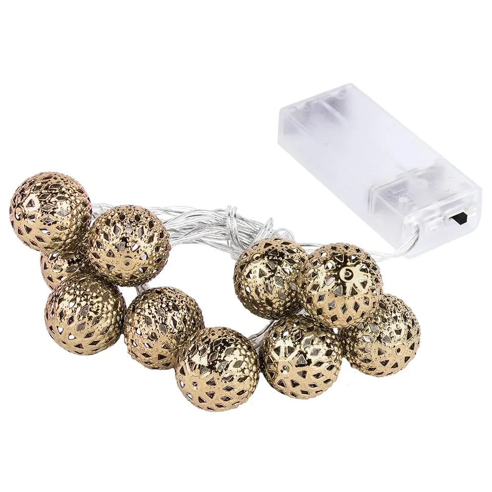 ideen-mit-herz-led-lichterkette-champagner-kugeln-warmwei-10er image 1