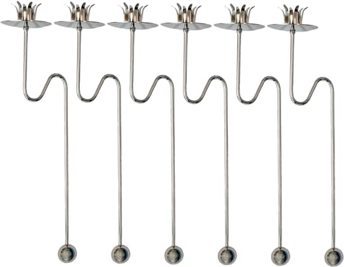 hdg-baumkerzenhalter-balancehalter-6er-set-silber-gl-nzend-f-r-baumkerzen-13-mm image 6