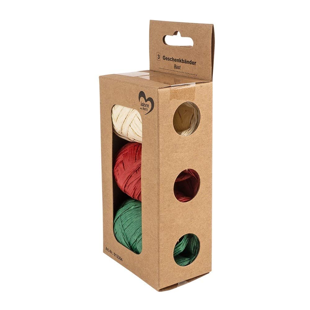 ideen-mit-herz-geschenkb-nder-bast-rot-gr-n-natur-3-rollen-10-m-0-5-bis-3-cm image 3