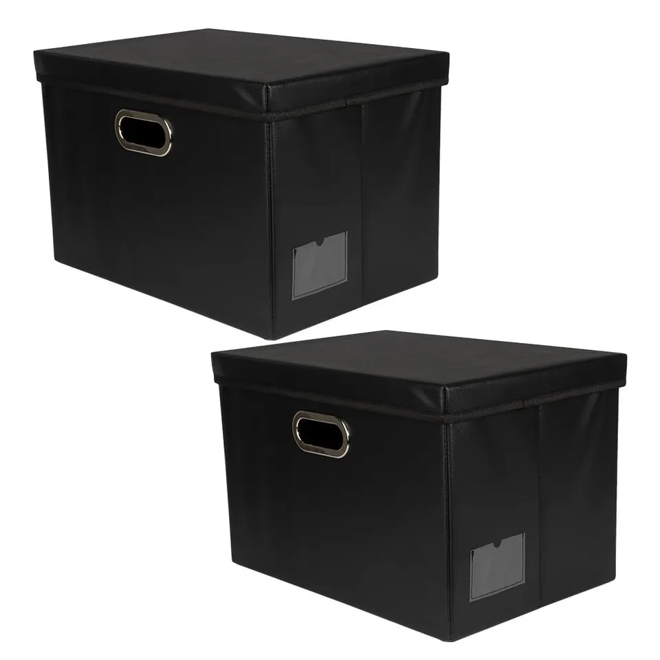 ideen-mit-herz-aufbewahrungsboxen-mit-deckel-2er-set-schwarz-lederoptik-42-x-30- image 1