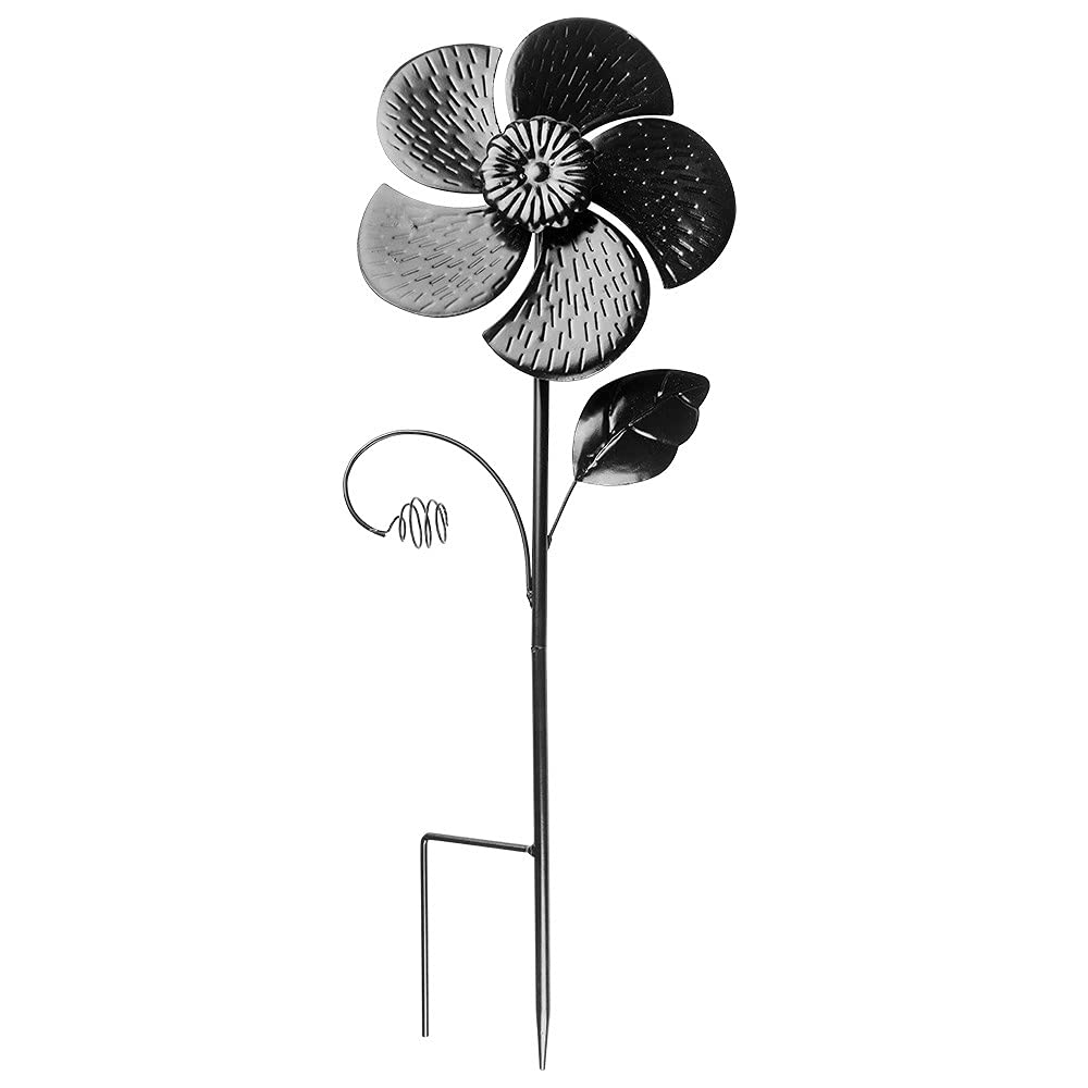 ideen-mit-herz-windrad-aus-metall-schwarz-design-6-18-cm-h-he-50-cm-f-r-garten image 2