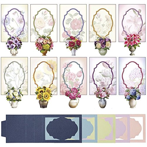 ideen-mit-herz-3-d-aufstell-gru-karten-blume-c6-40-teilig-bastelset-mit-umschl-g image 1