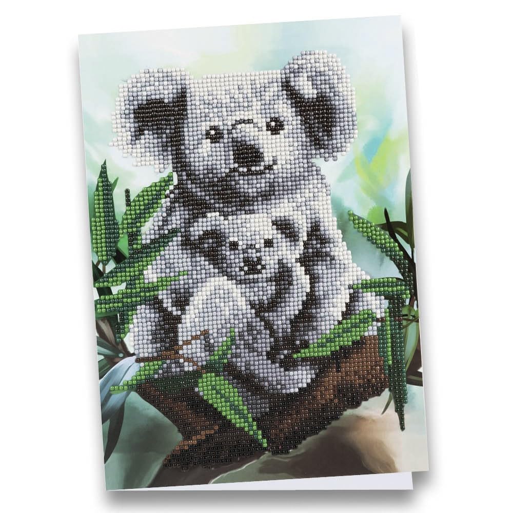 ideen-mit-herz-diamond-painting-gru-karte-koalas-din-a4-komplettset-mit-umschlag image 1