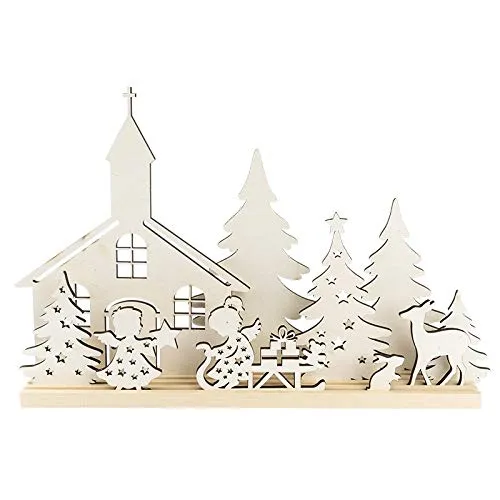 ideen-mit-herz-3-d-landschaft-kirche-engelchen-holz-stecksatz-11-teilig-35-cm image 1