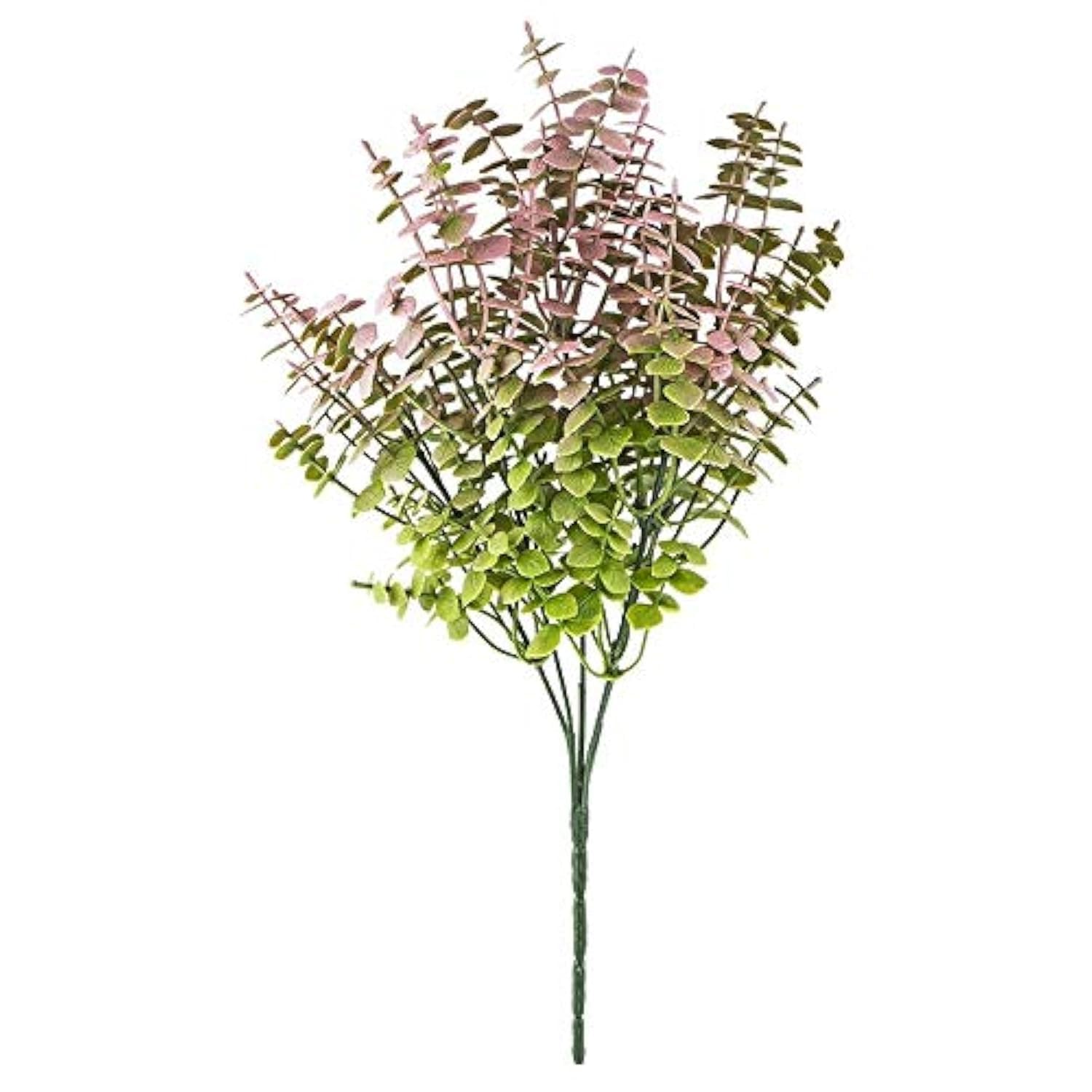ideen-mit-herz-deko-busch-bl-tter-gr-n-ros-33-5-cm-5-st-ngel image 1