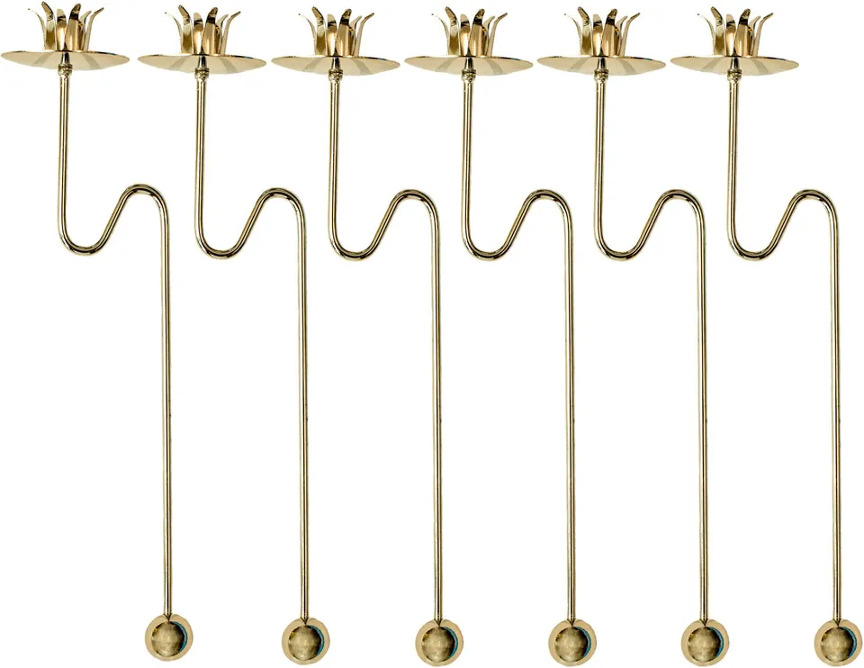 hdg-baumkerzenhalter-balancehalter-gold-gl-nzend-6er-set-pendelkerzenhalter-20-c image 1