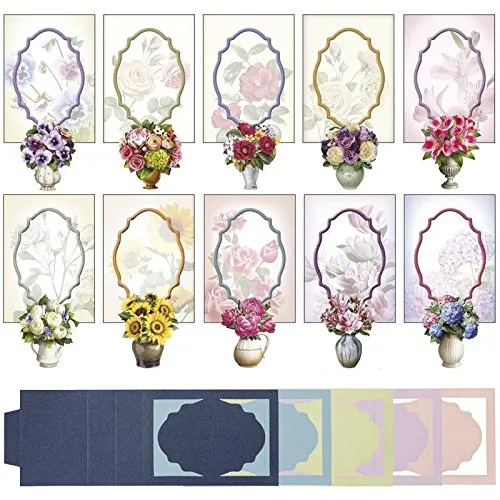 ideen-mit-herz-3-d-aufstell-gru-karten-blume-c6-40-teilig-bastelset-mit-umschl-g image 1