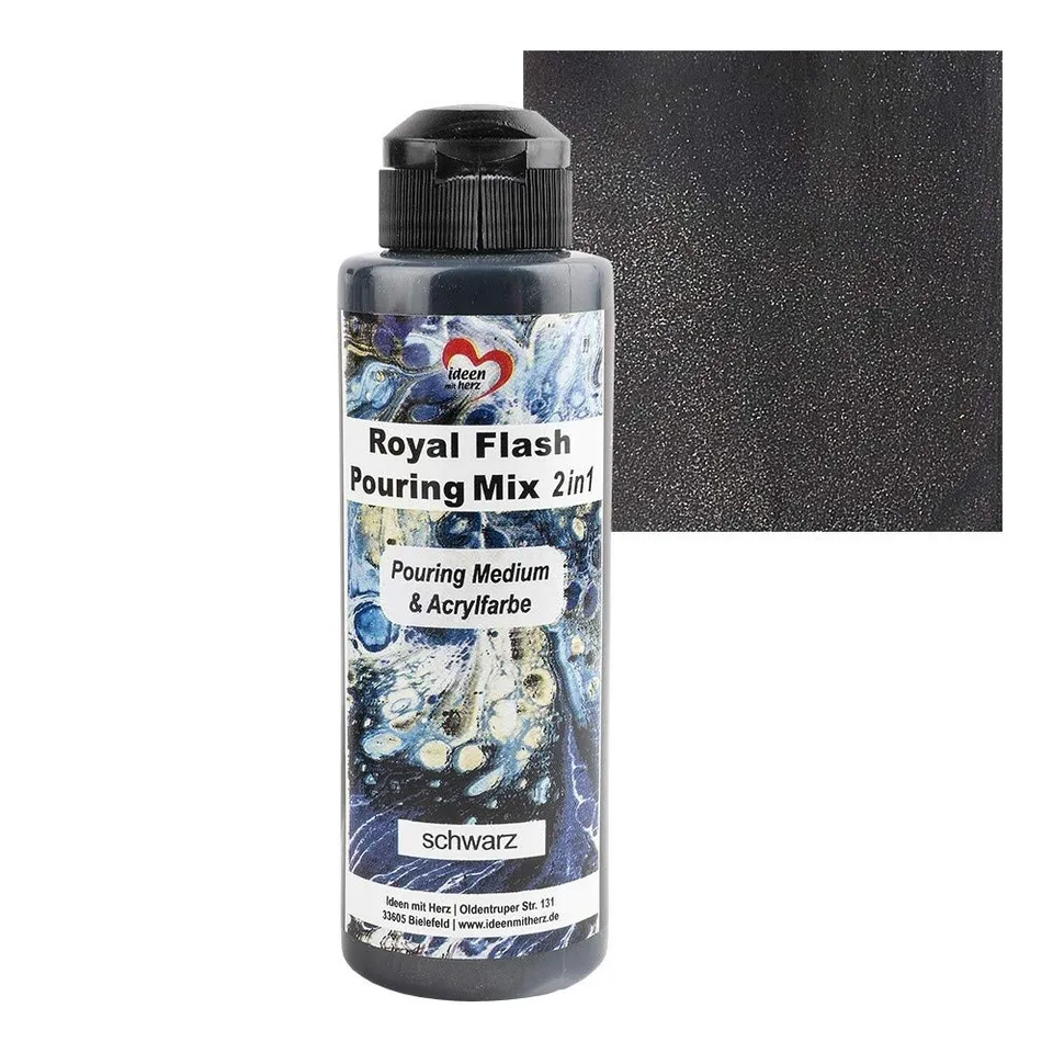 ideen-mit-herz-royal-flash-pouring-mix-2in1-schwarz-180-ml-mit-glitzer-effekt image 1